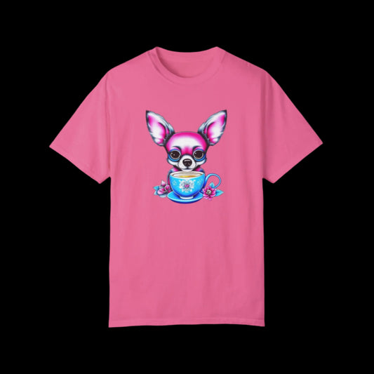 Cute Chihuahua Tea Party Unisex Garment-Dyed T-Shirt