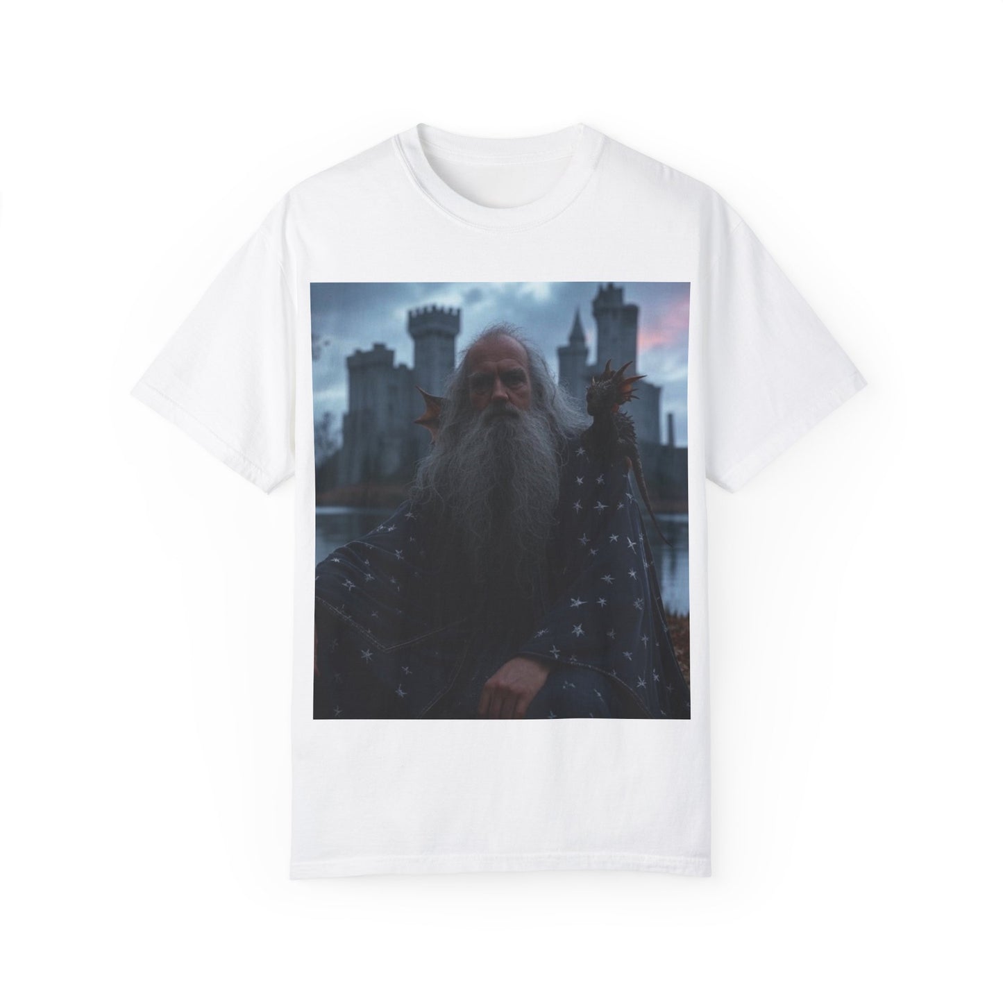 Mystical Wizard Graphic T-Shirt | Unisex Garment-Dyed Tee for Fantasy Lovers