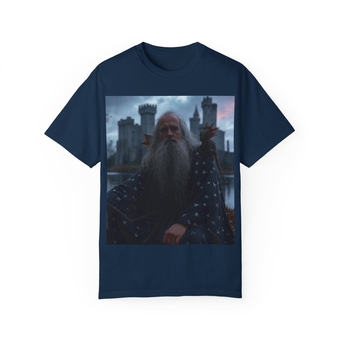 Mystical Wizard Graphic T-Shirt | Unisex Garment-Dyed Tee for Fantasy Lovers