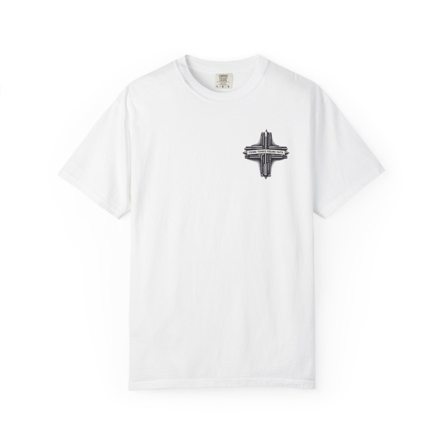 Faith-Inspired Unisex T-Shirt | Fixing Things Fueling Faith | Inspirational Gift for Believers | Casual Wear, Church Events, Everyday Style