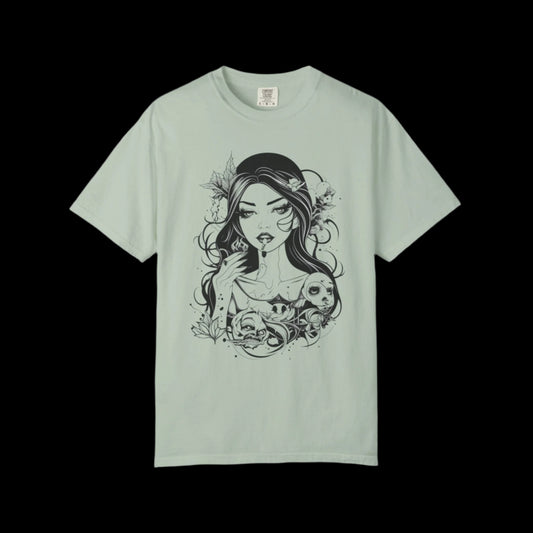 Edgy Graphic T-Shirt, Vintage Style, Boho Chic Art, Unique Gift for Her, Festival Fashion, Summer Vibes, Casual Wear