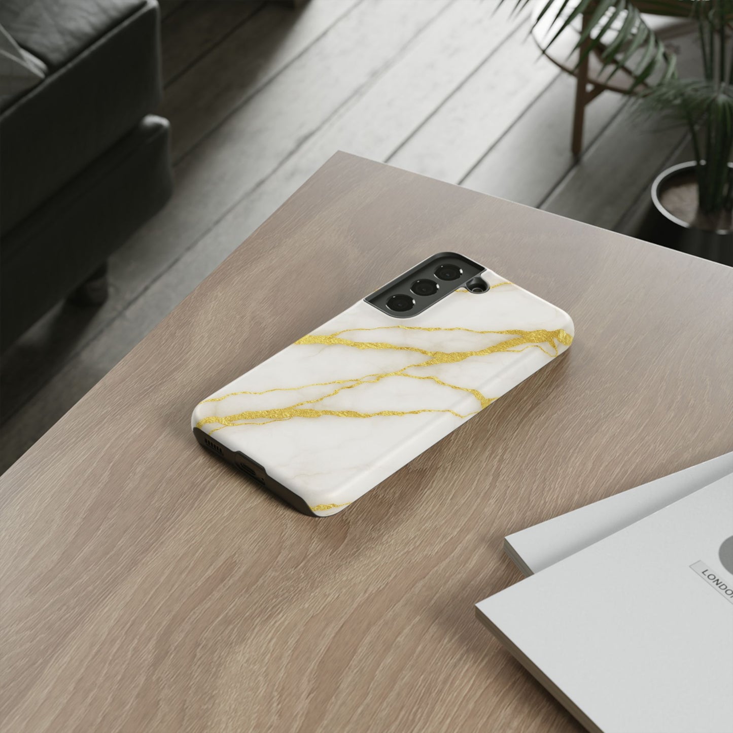 Luxury Marble Phone Case with Gold Accents