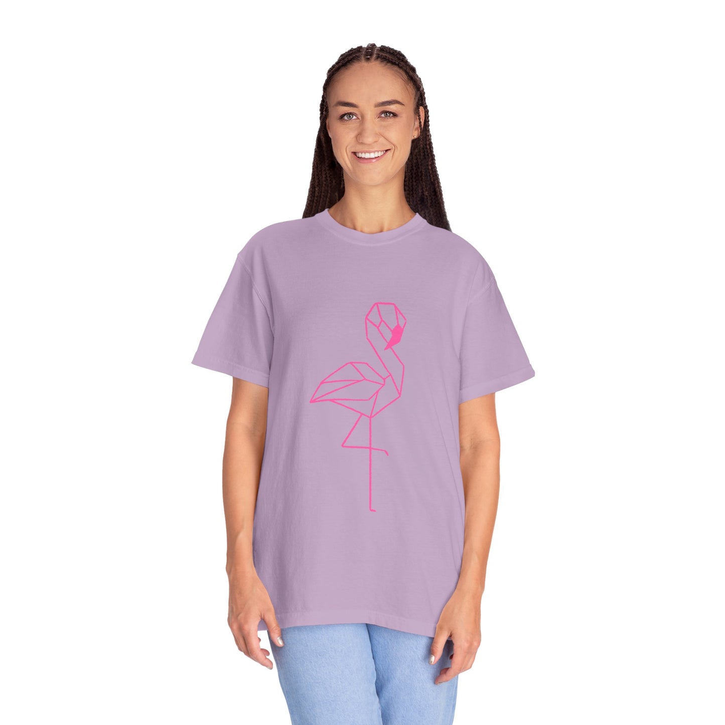 Geo Flamingo Unisex T-shirt | Summer Vibes Tee | Gift for Nature Lovers | Casual Wear for Every Occasion, Beach, Vacation, Friends Gathering