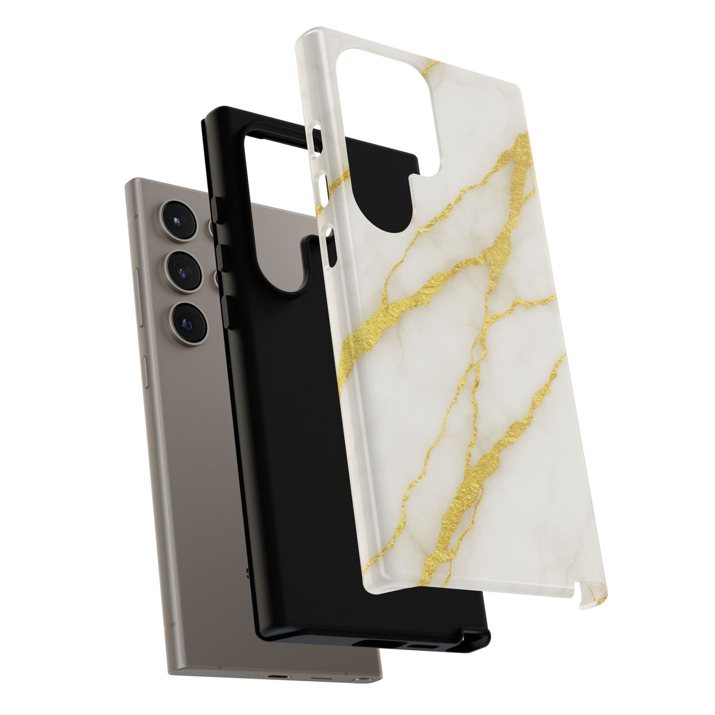 Luxury Marble Phone Case with Gold Accents