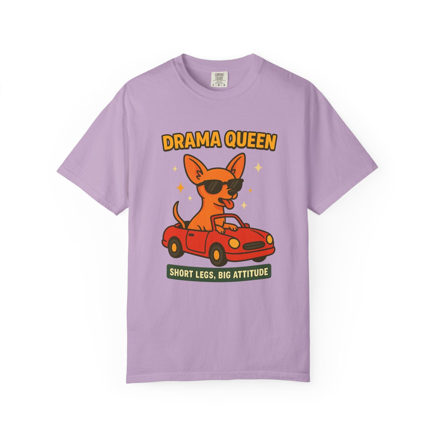Drama Queen T-Shirt - Unisex Garment-Dyed Tee for Dog Lovers
