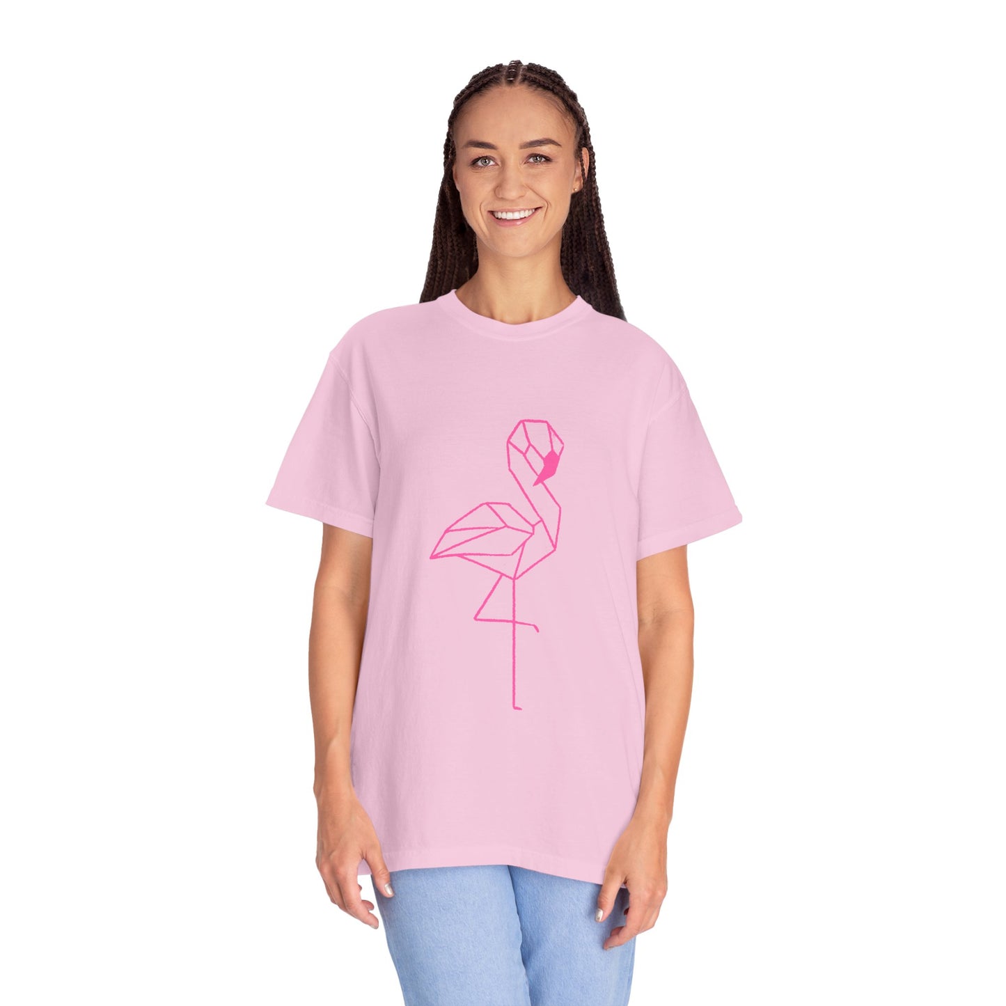 Geo Flamingo Unisex T-shirt | Summer Vibes Tee | Gift for Nature Lovers | Casual Wear for Every Occasion, Beach, Vacation, Friends Gathering