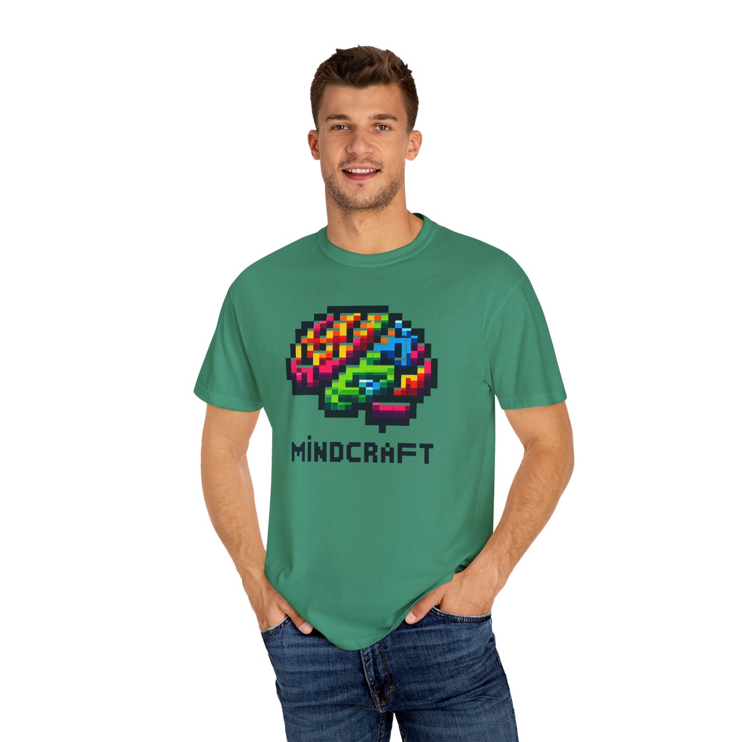Mindcraft Unisex Gamer T-Shirt – Colorful Brain Design for Creative Minds