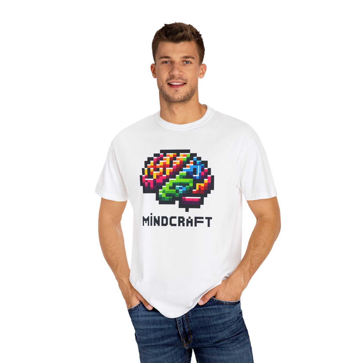Mindcraft Unisex Gamer T-Shirt – Colorful Brain Design for Creative Minds
