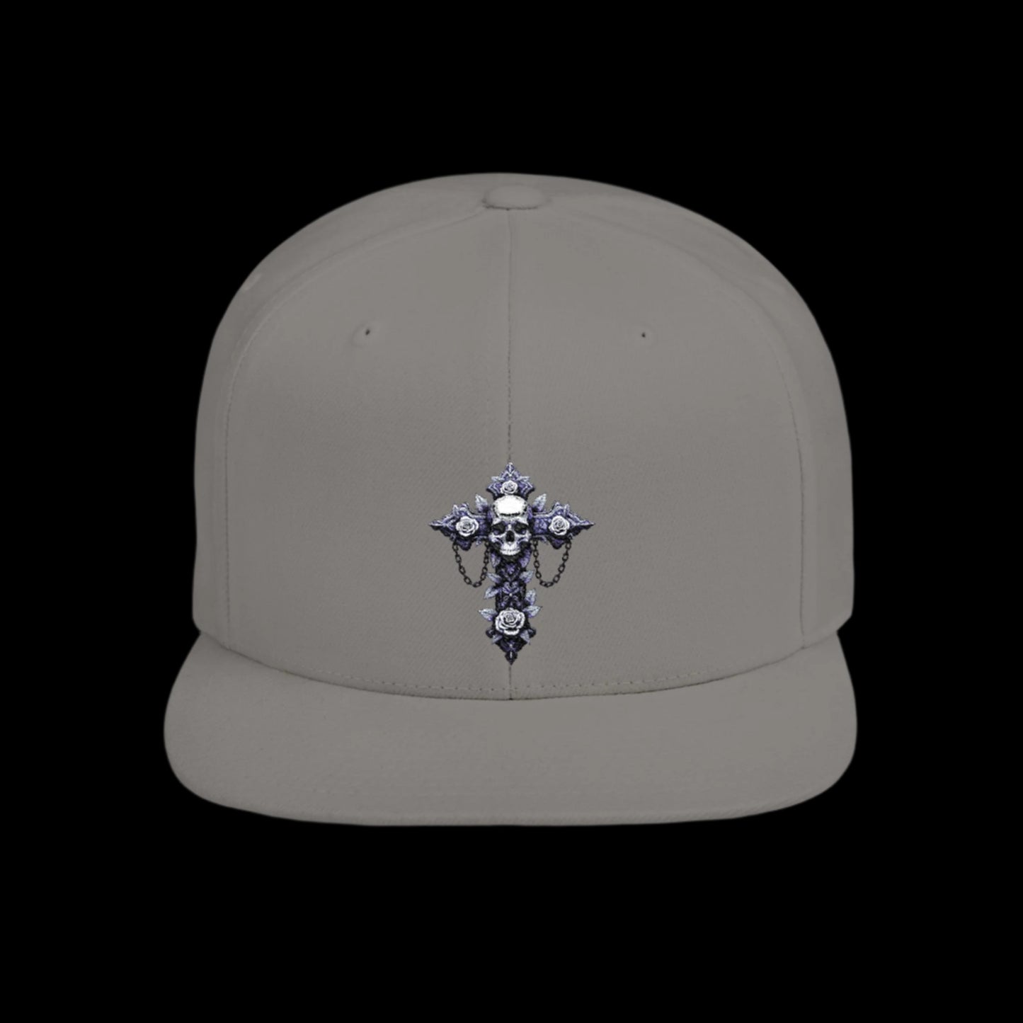Stylish Flat Bill Snapback Hat with Unique Graphic Design