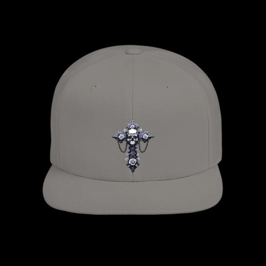Stylish Flat Bill Snapback Hat with Unique Graphic Design