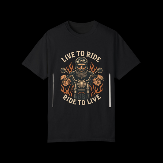 Live to Ride Graphic Unisex T-Shirt - Perfect for Bikers and Outdoors Enthusiasts