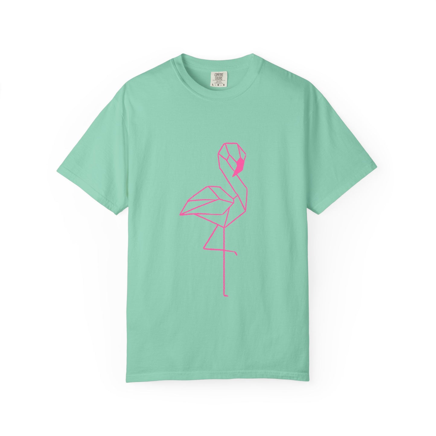 Geo Flamingo Unisex T-shirt | Summer Vibes Tee | Gift for Nature Lovers | Casual Wear for Every Occasion, Beach, Vacation, Friends Gathering