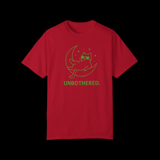 Unisex Garment-Dyed T-shirt - 'Unbothered' Cat Design