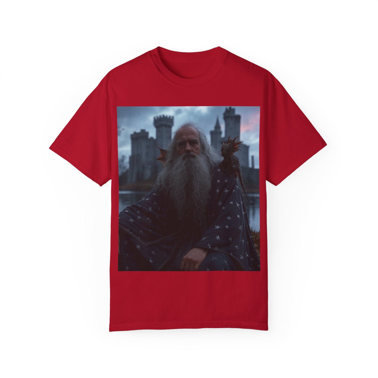 Mystical Wizard Graphic T-Shirt | Unisex Garment-Dyed Tee for Fantasy Lovers