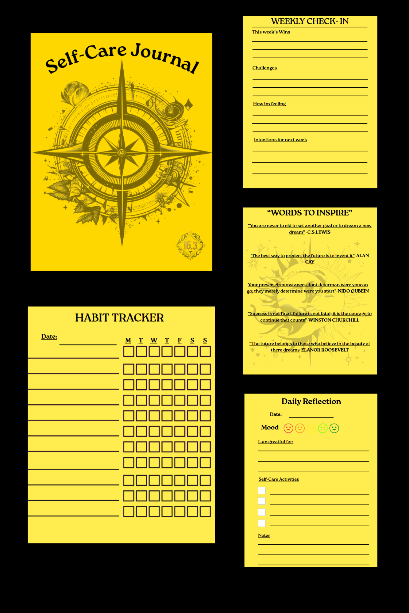 Self-Care Journal – Digital Download (Printable PDF)