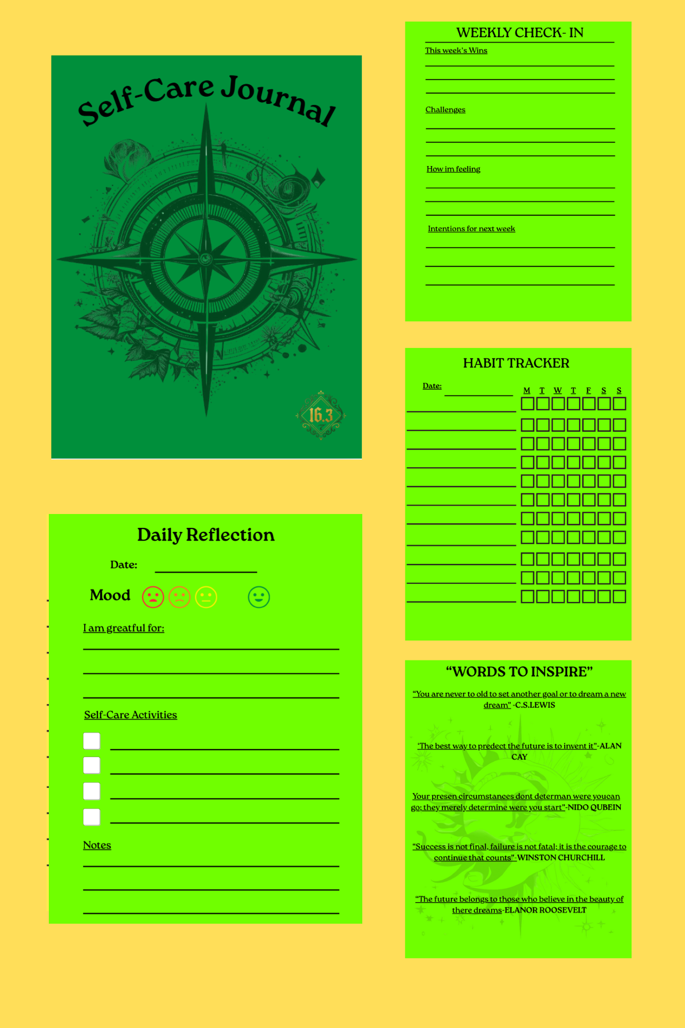Self-Care Journal – Digital Download (Printable PDF)